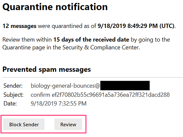 Microsoft is updating Office 365 Quarantine notifications and downloads from email.