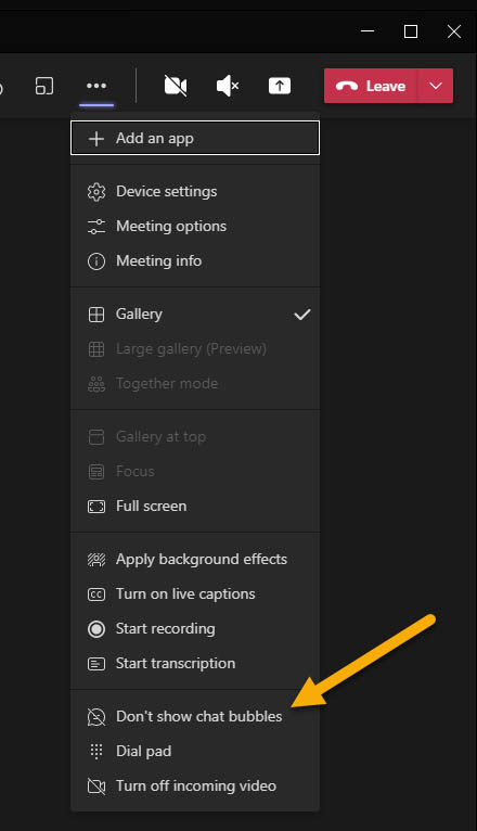 How Do You Turn Off Or Enable The Chat Bubble